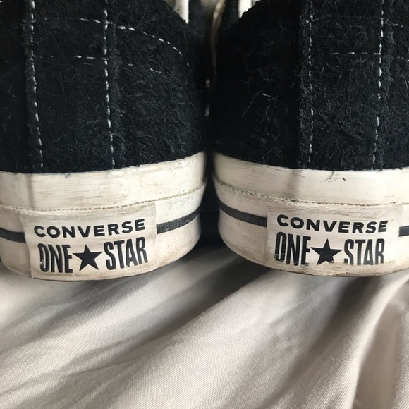 Converse All Stars, black suede, white rubber soles, vintage Size 7-7.5 - Picture 3 of 5